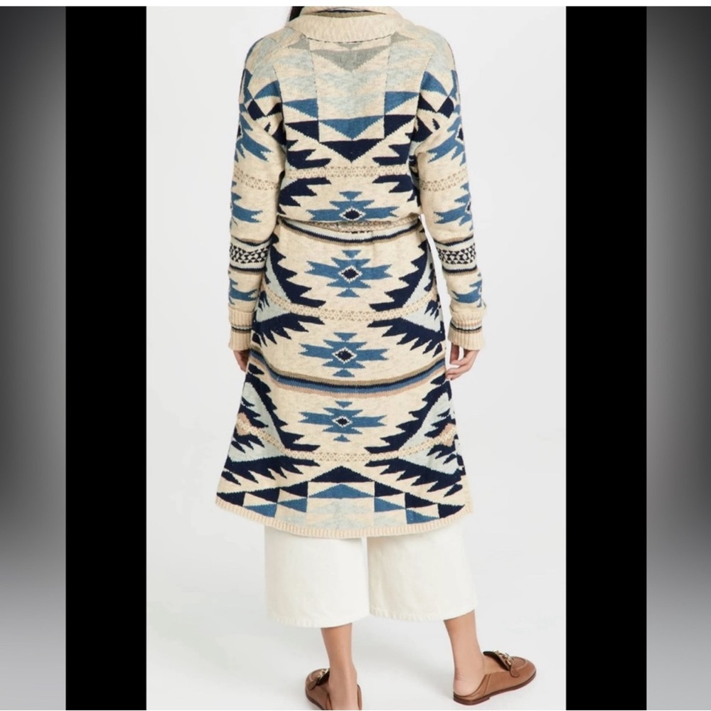 Faherty Southwestern Paloma Cardigan Sweater Duster sz Small GORGEOUS ombré blue